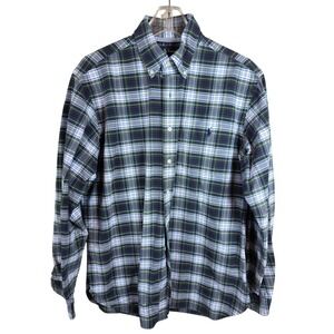 Ralph Lauren Mens Large Tartan Plaid Cotton Long Sleeve Button Down Shirt L